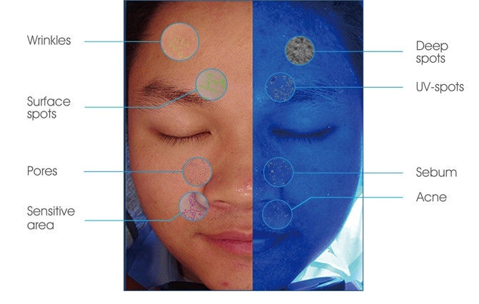 Nuevo el equipo profesional de la belleza de la máquina del análisis de la piel del espejo de la quinta generación de la piel de la cara mágica del analizador
